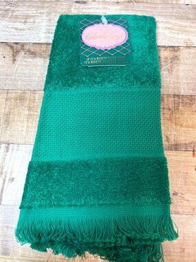 Charles Craft Green Hand Towel Aida Cloth Band For Embroidery Or Cross-Stitch